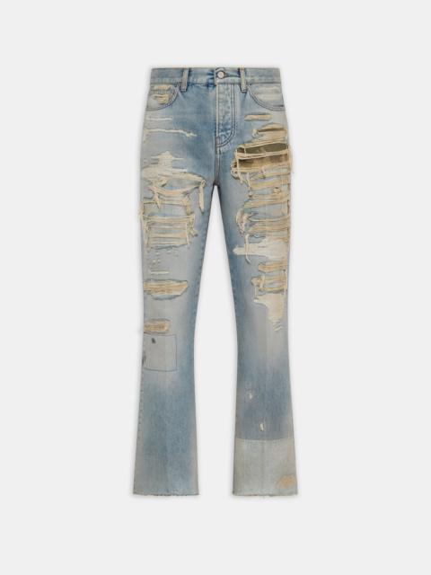 AMIRI CAMO REPAIR BOOT CUT JEAN