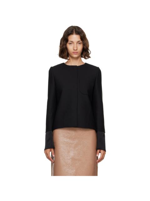 courrèges Black Satin Details Tailored Jacket