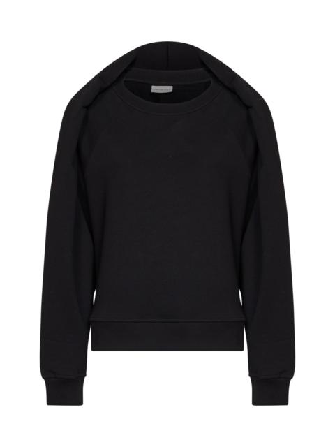 Dries Van Noten Black cotton Hadrine draped sweatshirt