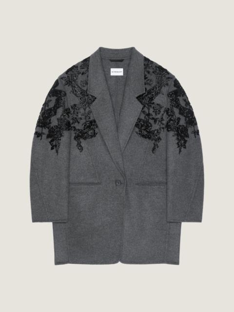 Givenchy COAT IN DOUBLE FACE WOOL AND CASHMERE WITH EMBROIDERIES