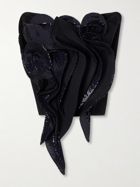 MATICEVSKI Lavish Bodice Sequin-embellished Georgette Blouse