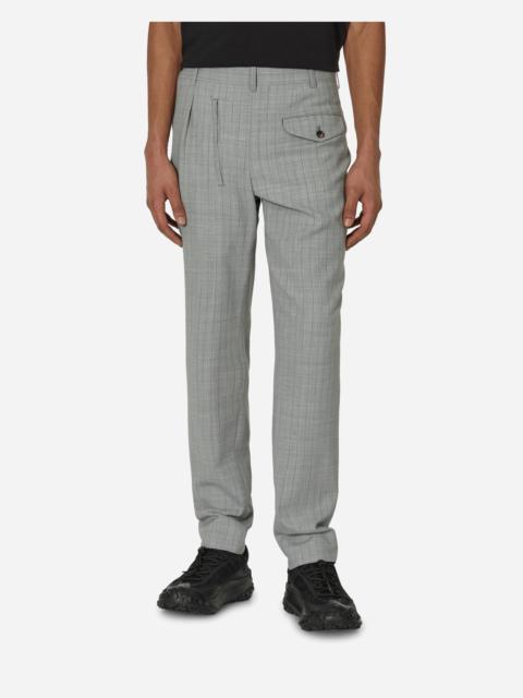 Comme des Garçons Homme Plus Deconstructed Checked Wool Trousers Grey