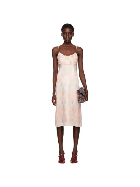 Dries Van Noten Pink Jacquard Midi Dress