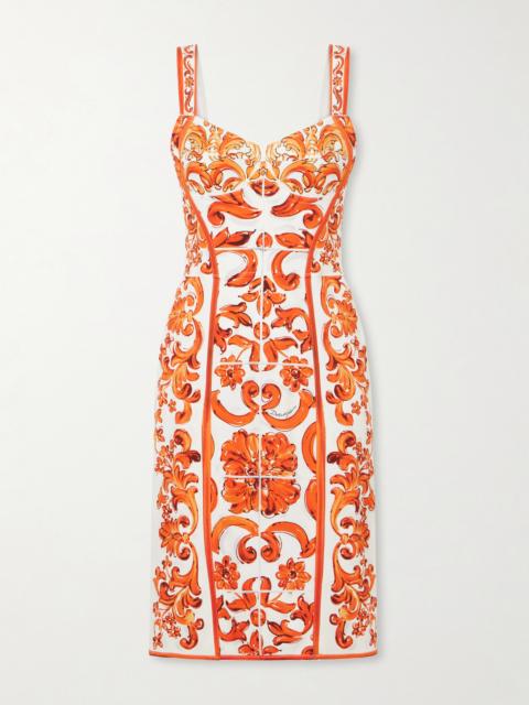 Dolce & Gabbana Printed Silk-blend Charmeuse Mini Dress