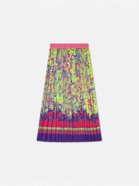 VERSACE JEANS COUTURE Animalier Pleated Midi Skirt