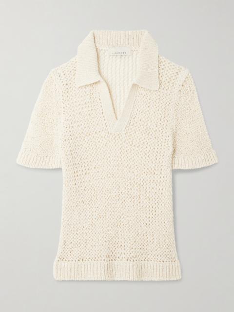 LIBEROWE Open-knit Polo Sweater