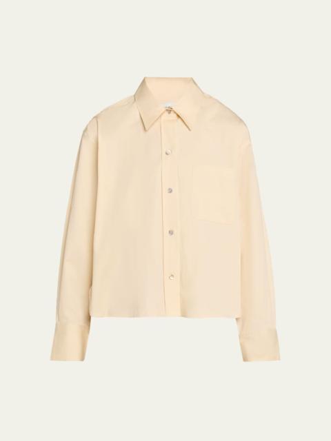 Vince Cropped Long-Sleeve Shirt