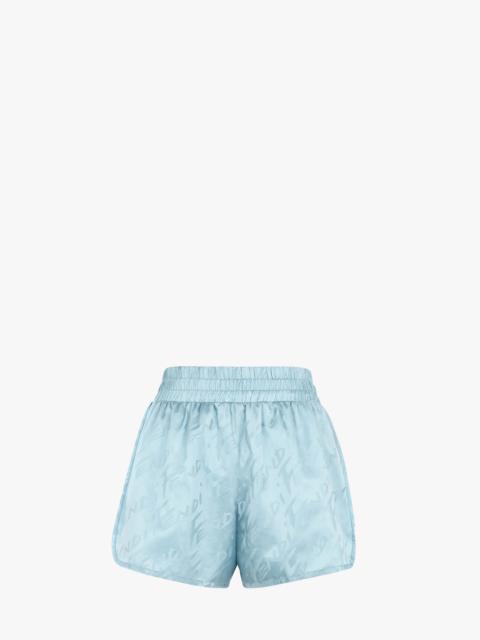 FENDI Light blue nylon shorts