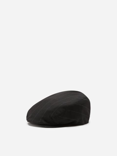 Dolce & Gabbana Pinstripe stretch wool flat cap