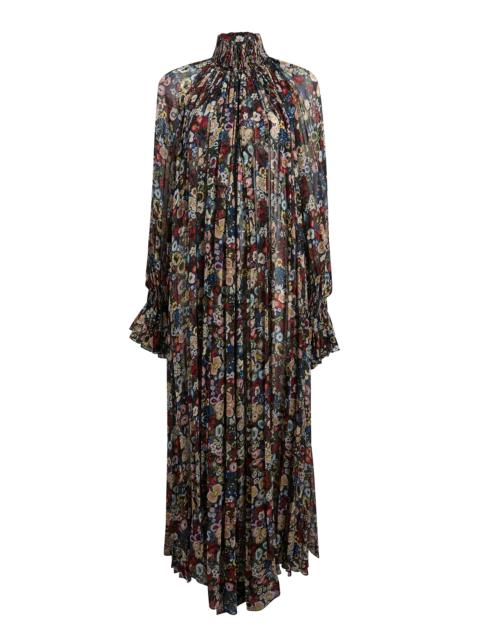 KHAITE Edgar Floral Silk-Chiffon Maxi Dress floral