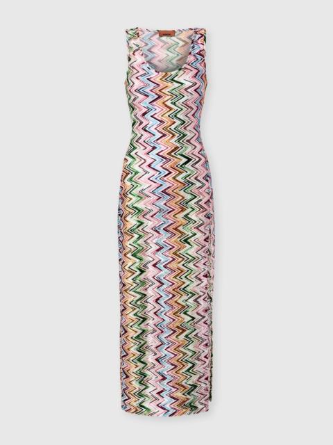 Missoni Long cover-up in stretch viscose with lace and zigzag motif