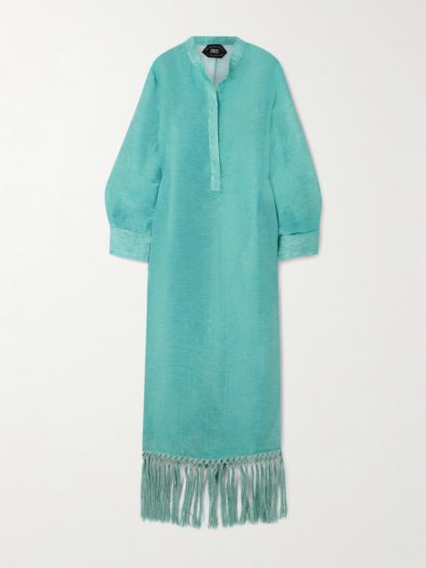 Taller Marmo Bahamas Fringed Linen-blend Maxi Dress