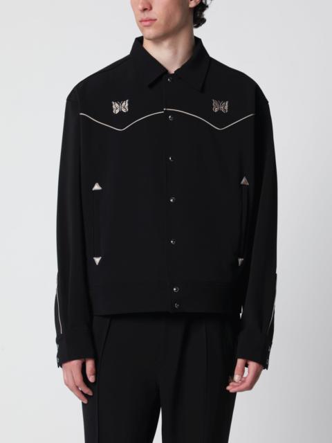 NEEDLES Piping cowboy jacket in stretch polyester black