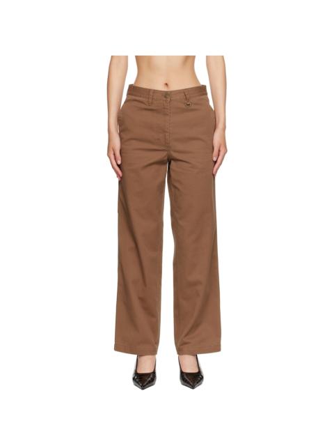 NOTHING WRITTEN Brown Tabby Wide Chino Pants