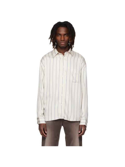 SUNFLOWER Beige & Blue New Base Fluid Shirt