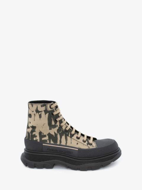 Mcqueen Graffiti Tread Slick Boot in Beige