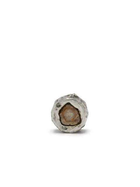 Parts of Four diamond-encrusted single stud earring
