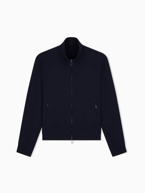 EMPORIO ARMANI FULL-ZIP BLOUSON IN 3D CREPE JERSEY SIGNATURE CAPSULE