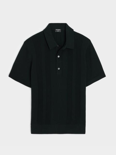 TODD SNYDER Silk-Cotton Ribbed Sweater Polo