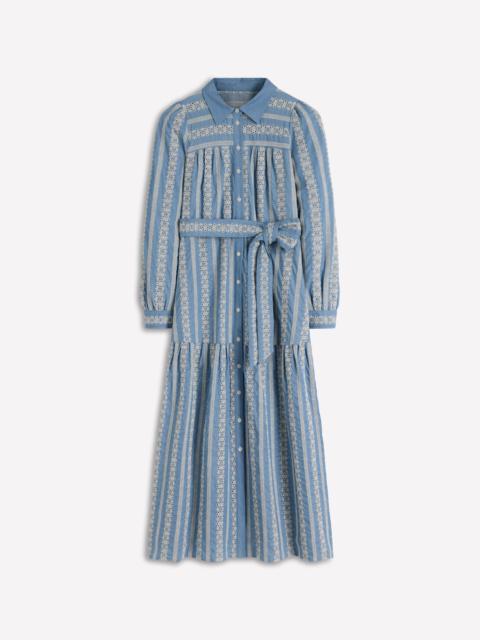 BODEN Ellie Cotton Maxi Shirt Dress-Broderie Denim