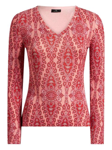 Etro paisley-print ribbed sweater