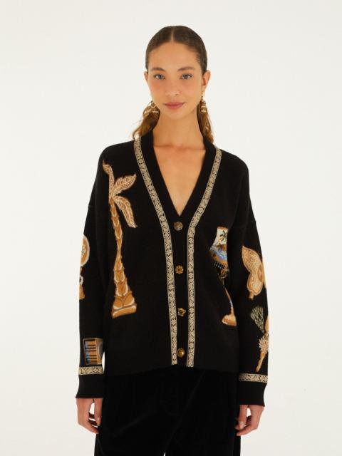 FARM RIO Vintage Sourvenirs Buttoned Knit Cardigan