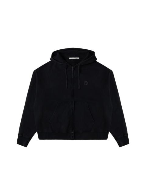 CHARCOAL GREY BOXY ZIP-UP HOODIE