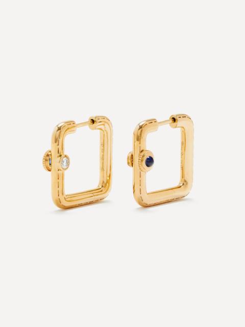 Yvonne Léon 9ct Gold Blue Sapphire Hoop Earrings