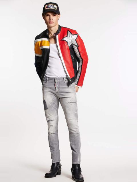 DSQUARED2 GREY SQUARE WASH SEXY TWIST JEANS