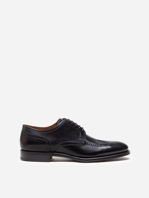 Brogue derby in giotto paint calfskin
