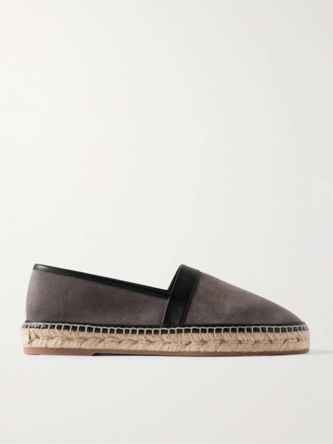 Manolo Blahnik Nerano Leather-Trimmed Suede Espadrilles