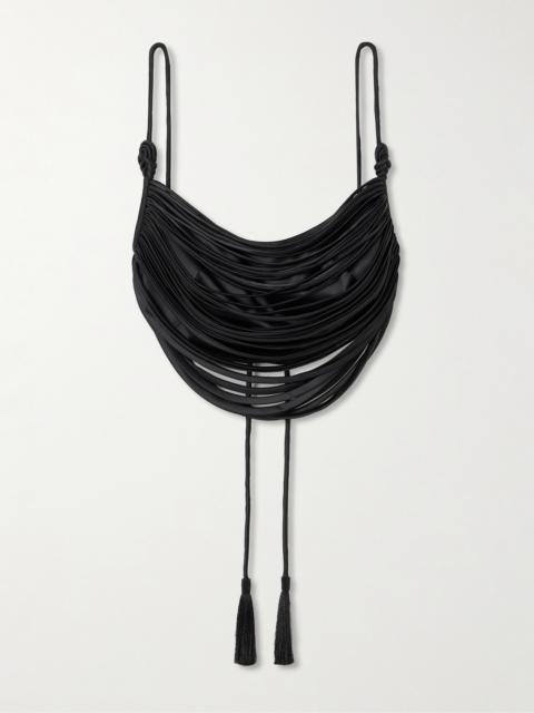 ANDRES OTALORA Tierra De Oro Draped Cropped Satin Top