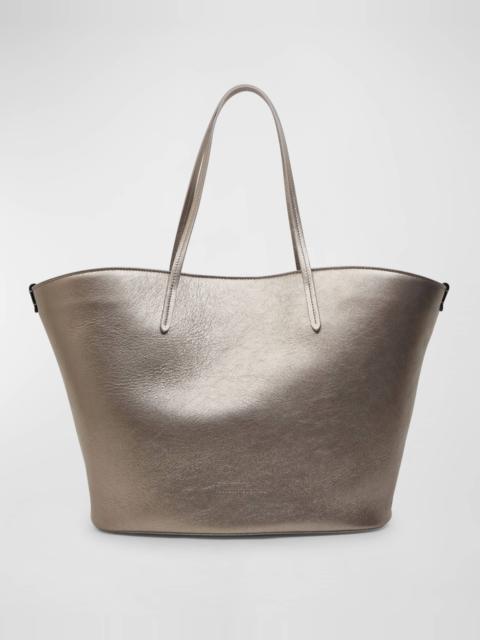 Brunello Cucinelli Metallic Leather Tote Bag
