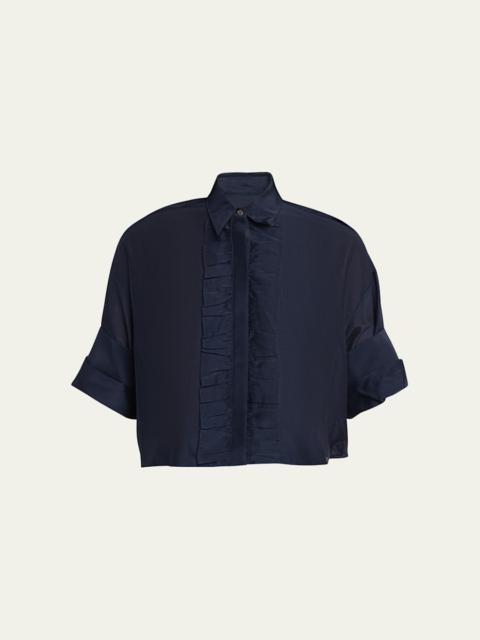 TWP Next Ex Cotton-Silk Ruffle Shirt
