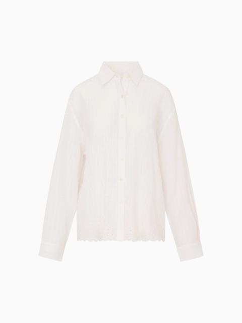 LoveShackFancy Montane Embroidered Cotton Shirt