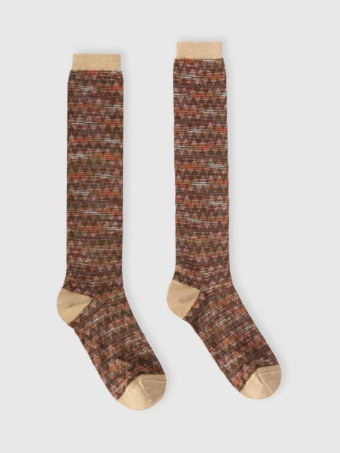 Long cotton-blend socks