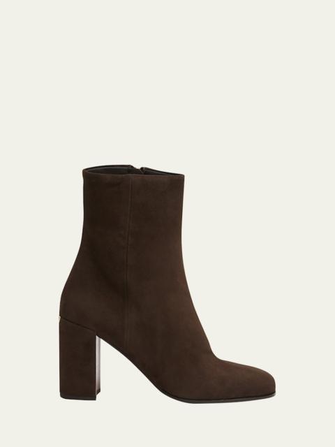 Prada Suede Block-Heel Ankle Boots