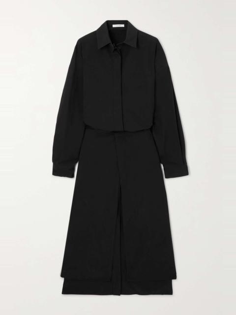 The Row Hempy wrap-effect cotton-poplin midi shirt dress
