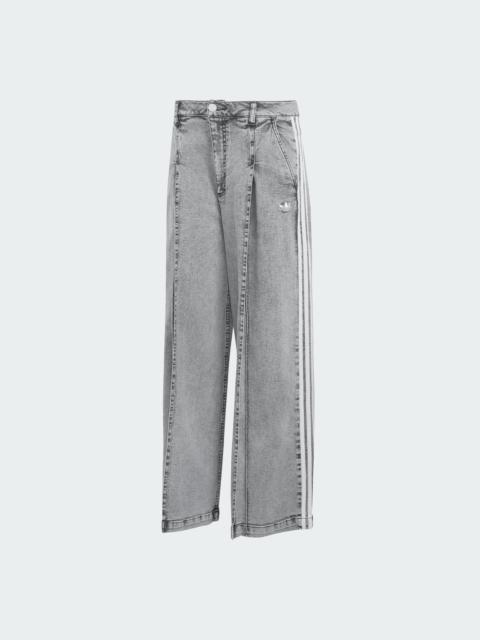 adidas Originals DENIM PLEATS WIDE LEG PANTS