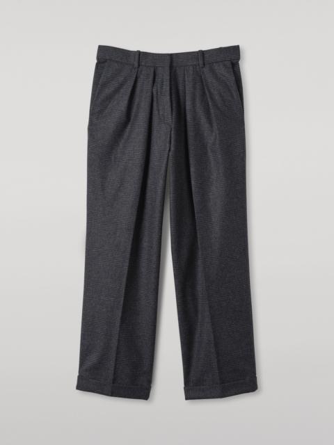 Johnstons of Elgin Macara Dark Blue Pleated Trousers
