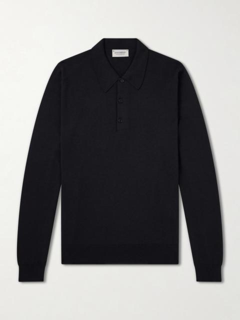 JOHN SMEDLEY Caverhill Knitted Merino Wool Polo Shirt