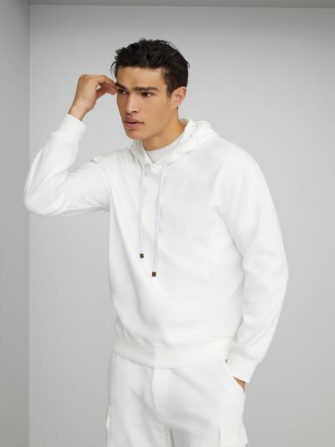 Techno cotton French terry hooded sweatshirt