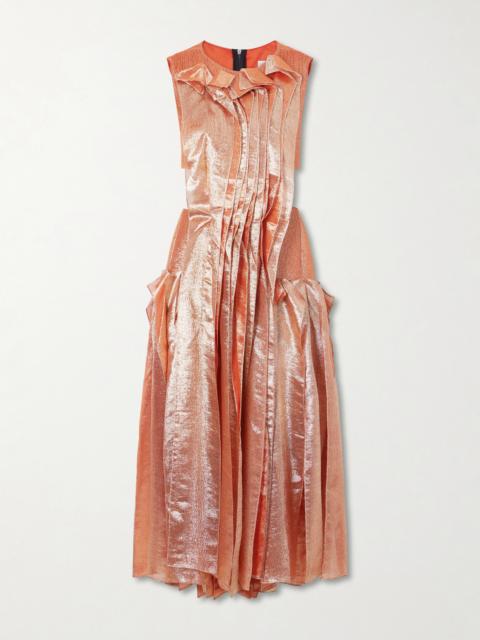 MATICEVSKI Trailblaze Ruffled Metallic Brocade Gown