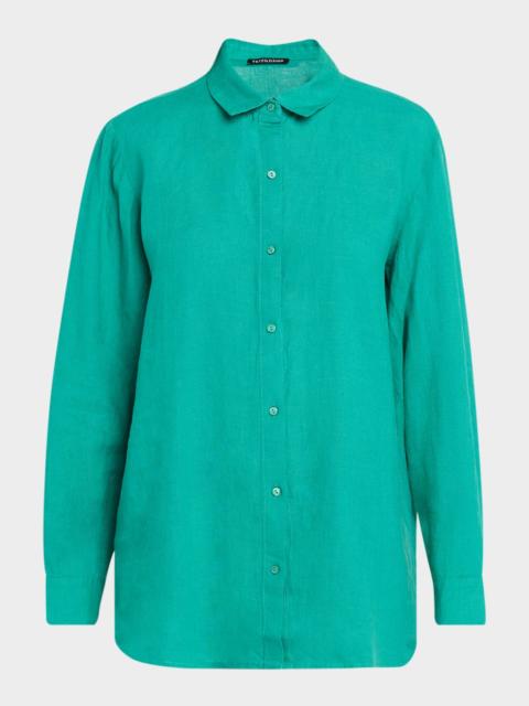 EILEEN FISHER Button-Down Organic Linen Shirt