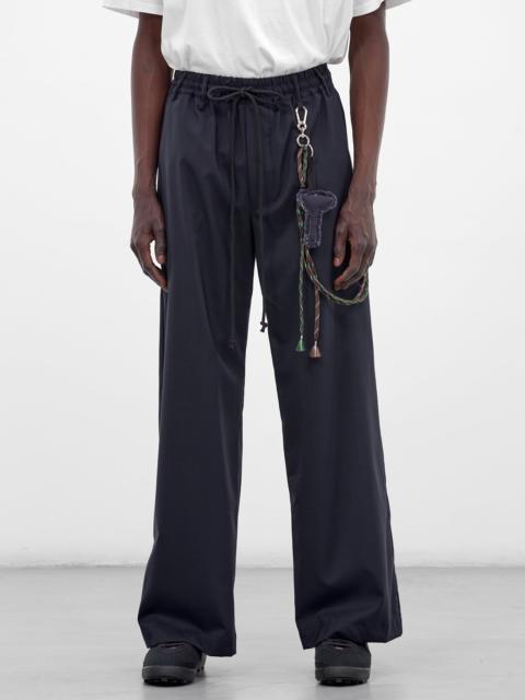 Song for the Mute Navy Wool Elasticated Wide Trousers