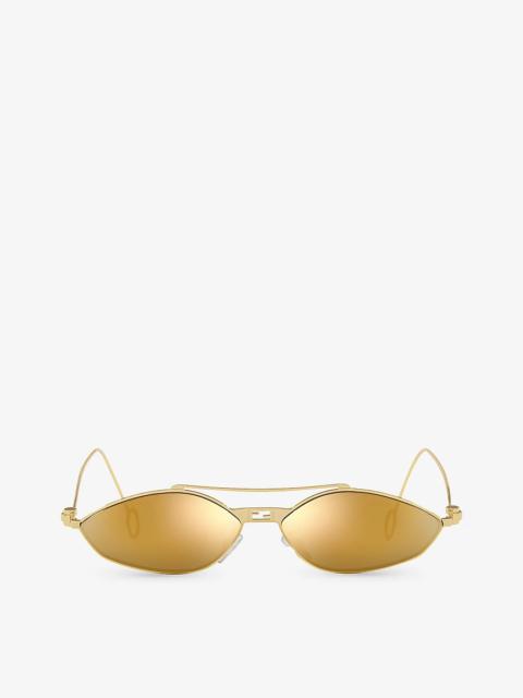 FE40114U Baguette oval-frame metal sunglasses