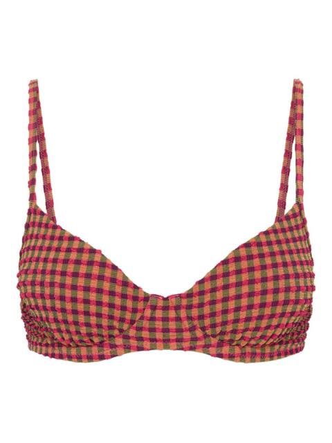 THE UPSIDE Aliki Heidi checked-pattern bikini bra