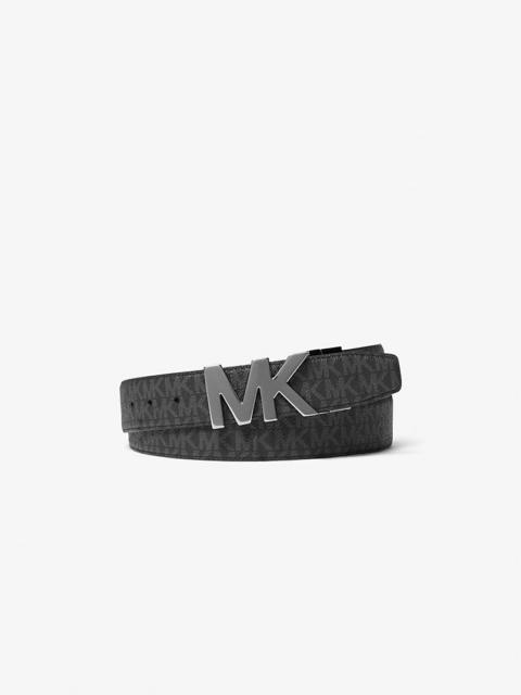 MICHAEL KORS Reversible Signature Logo and Leather Belt