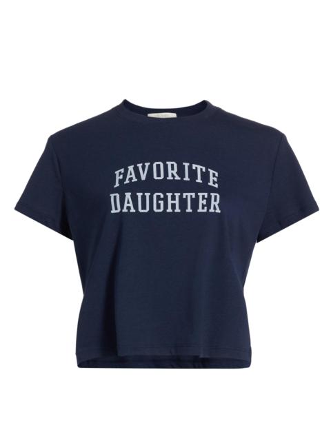Favorite Daughter Women's Collegiate Crop T-Shirt - Navy