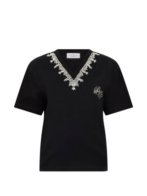 PHILIPP PLEIN crystal-embellished V-neck T-shirt